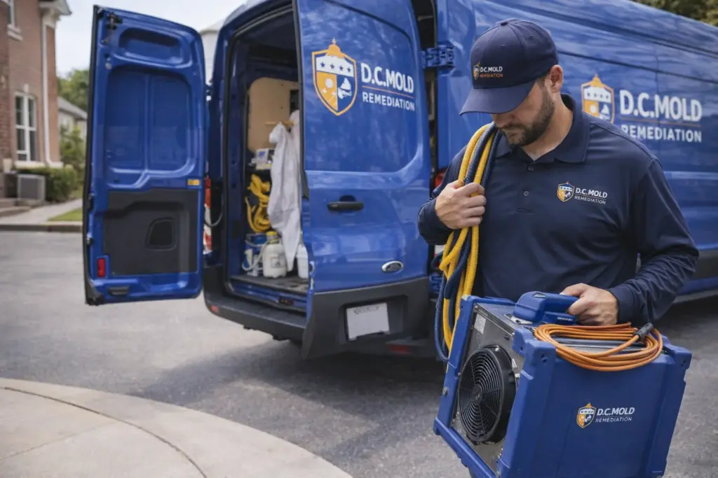 D.C. Mold Remediation - Technician Unloading